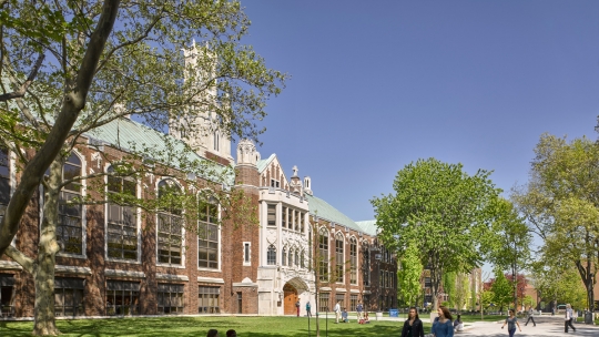 Students walking on campus